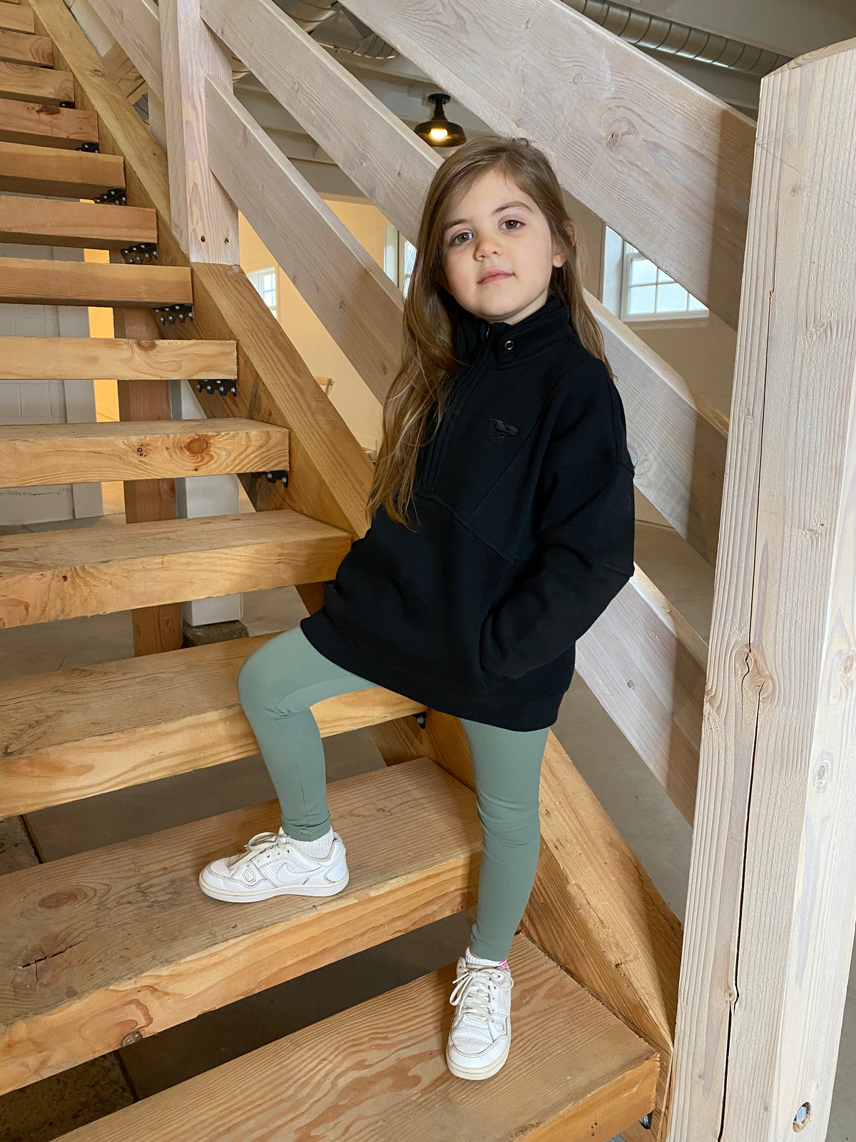 Retro Half Zip Sweatshirt Black