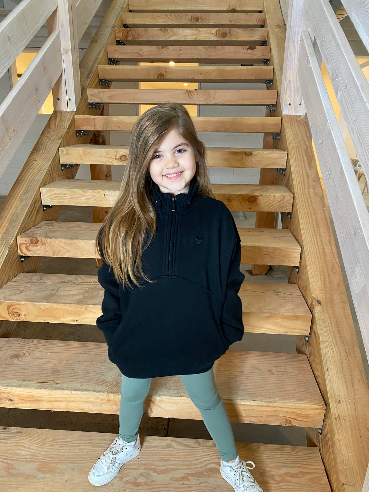 Retro Half Zip Sweatshirt Black